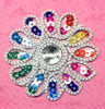 Set of 2pcs Extra Large 60mm Flower with Sequin Iron On Sew on Applique Patch