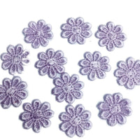 24x Colourful 25mm Daisy Flower Embroidered AB Giupure Sew on Applique Patch