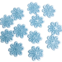 24x Colourful 25mm Daisy Flower Embroidered AB Giupure Sew on Applique Patch