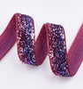 5x Yards 10mm Glitter Sparkly Velvety Polyester Ribbon - Pick Your Colour