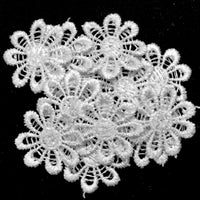 24x White Daisy Flower 20mm/25mm Embroidered Giupure Sew on Applique Patches