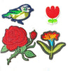 1x Set Multi Pcs Birds & Flowers Theme Sew-On Iron-On Embroidered Patches