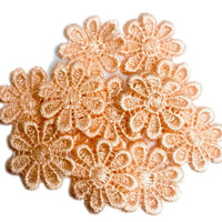 24x Colourful 25mm Daisy Flower Embroidered AB Giupure Sew on Applique Patch