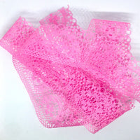 2x Yards Bright Coloured 40mm Wide Scalloped Polyester Floral Lace Trim