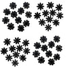 24x Black Daisy Flower Embroidered 25mm Guipure Sew on Applique Patch