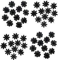 24x Black Daisy Flower Embroidered 25mm Guipure Sew on Applique Patch