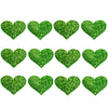 12x 35mm Glitter Heart  w/ Non Woven Fabric Backing & Sponge Inside Sew On Patch