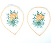 2x Xtra Large White Flower 70mmx90mm Embroidered Organza Sew on Applique Patch