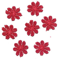 24x Colourful 25mm Daisy Flower Embroidered AB Giupure Sew on Applique Patch