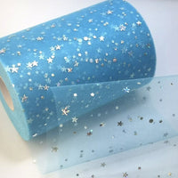 3x Yards 150mm Sequin Star Moon & Star Ribbon Tulle Sparkling Mesh for Crafts