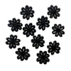 24x Black Daisy Flower Embroidered 25mm Guipure Sew on Applique Patch