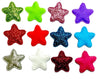 12x 35mm Glitter Star w/ Non Woven Fabric Backing & Sponge Inside Sew On Patch