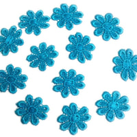 24x Colourful 25mm Daisy Flower Embroidered AB Giupure Sew on Applique Patch