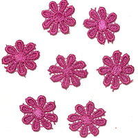 24x Colourful 25mm Daisy Flower Embroidered AB Giupure Sew on Applique Patch