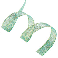 25 Yards (1x Roll) 10mm Sparkly Glitter Organza Polyester Ribbon Trim