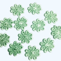 24x Colourful 25mm Daisy Flower Embroidered AB Giupure Sew on Applique Patch