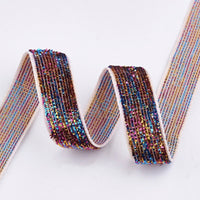 5x Yards 10mm Glitter Sparkly Velvety Polyester Ribbon - Pick Your Colour