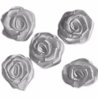 10x Handmade 25mm Satin Rose Flower Appliqué Sewing Craft