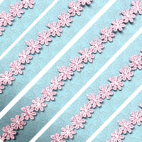 2x Yards 12mm Guipure Embroidered Daisy Flower Lace Trim - Pick your Colour