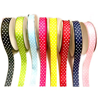 2.5x Yards 15mm Gross Grain Spot Dotted Print Ribbon Trim