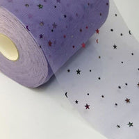 3x Yards 150mm Sequin Star Moon & Star Ribbon Tulle Sparkling Mesh for Crafts