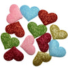 12x 35mm Glitter Heart  w/ Non Woven Fabric Backing & Sponge Inside Sew On Patch