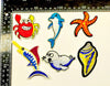 Multi pcs Ocean Creature Theme Sew-On Iron-On Embroidered Applique Patches