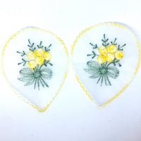 2x Xtra Large White Flower 70mmx90mm Embroidered Organza Sew on Applique Patch