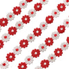 1x Yard 25mm Guipure Embroidered Daisy Flower Lace Trim - Pick your Colour