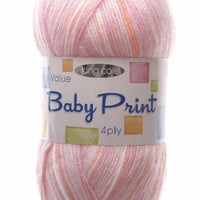 1x King Cole 4Ply Baby Print 100% Premium Acrylic Crochet and Knitting Yarn 100g