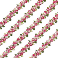 1x Half Yard 15mm Embroidered Rose Flower Lace Trim - Pick your Colour