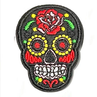 1X Embroidered Sugar Skull Iron On Sew On on Applique Patches