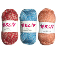 1x Elif Print 100% Acrylic Fine 100g DK Crochet and Knitting Yarn