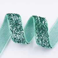 5x Yards 10mm Glitter Sparkly Velvety Polyester Ribbon - Pick Your Colour