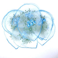 2x Xtra Large White Flower 70mmx90mm Embroidered Organza Sew on Applique Patch