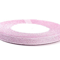 25 Yards (1x Roll) 10mm Sparkly Glitter Organza Polyester Ribbon Trim