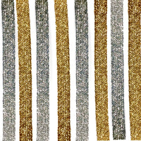 1x/2x/3x Yards (6,10,15,30)mm Metallic Glittery Flat Braid Trim - Gold or Silver