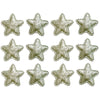 12x 35mm Glitter Star w/ Non Woven Fabric Backing & Sponge Inside Sew On Patch