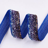 5x Yards 10mm Glitter Sparkly Velvety Polyester Ribbon - Pick Your Colour