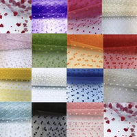 3x Yards 150mm Flocked Heart or Dots Ribbon Soft Tulle Organza Mesh