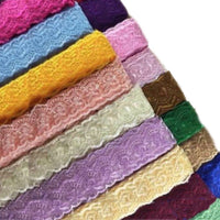 2x Yards Bright Coloured 40mm Wide Scalloped Polyester Lace Trim