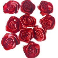 20x Handmade 20mm Satin Rose Flower Appliqué Sewing Craft