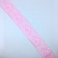 2x Yards Bright Coloured 40mm Wide Scalloped Polyester Floral Lace Trim