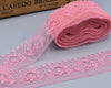 2x Yards Bright Coloured 40mm Wide Scalloped Polyester Floral Lace Trim