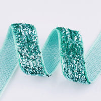 5x Yards 10mm Glitter Sparkly Velvety Polyester Ribbon - Pick Your Colour