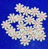 24x White Daisy Flower Coloured Center Embroidered Guipure Sew on Applique Patch