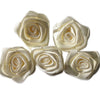 10x Handmade 25mm Satin Rose Flower Appliqué Sewing Craft