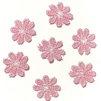 24x Colourful 25mm Daisy Flower Embroidered AB Giupure Sew on Applique Patch