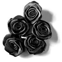 10x Handmade 25mm Satin Rose Flower Appliqué Sewing Craft