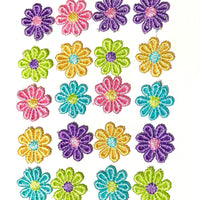 24x Multicolour Daisy Flower AC06 Embroidered 25mm Motiff Sew-On Applique Patch